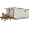 virtual external view of cabin and decking